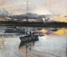 Topsham Sunset. David Wilsher. Oil. 2025
