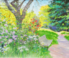 Shady Bench. Richard Berry. Oil. 2025