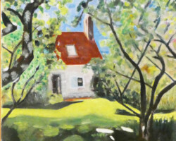 House in Garden. Sheila Burgess. Oil. 2025